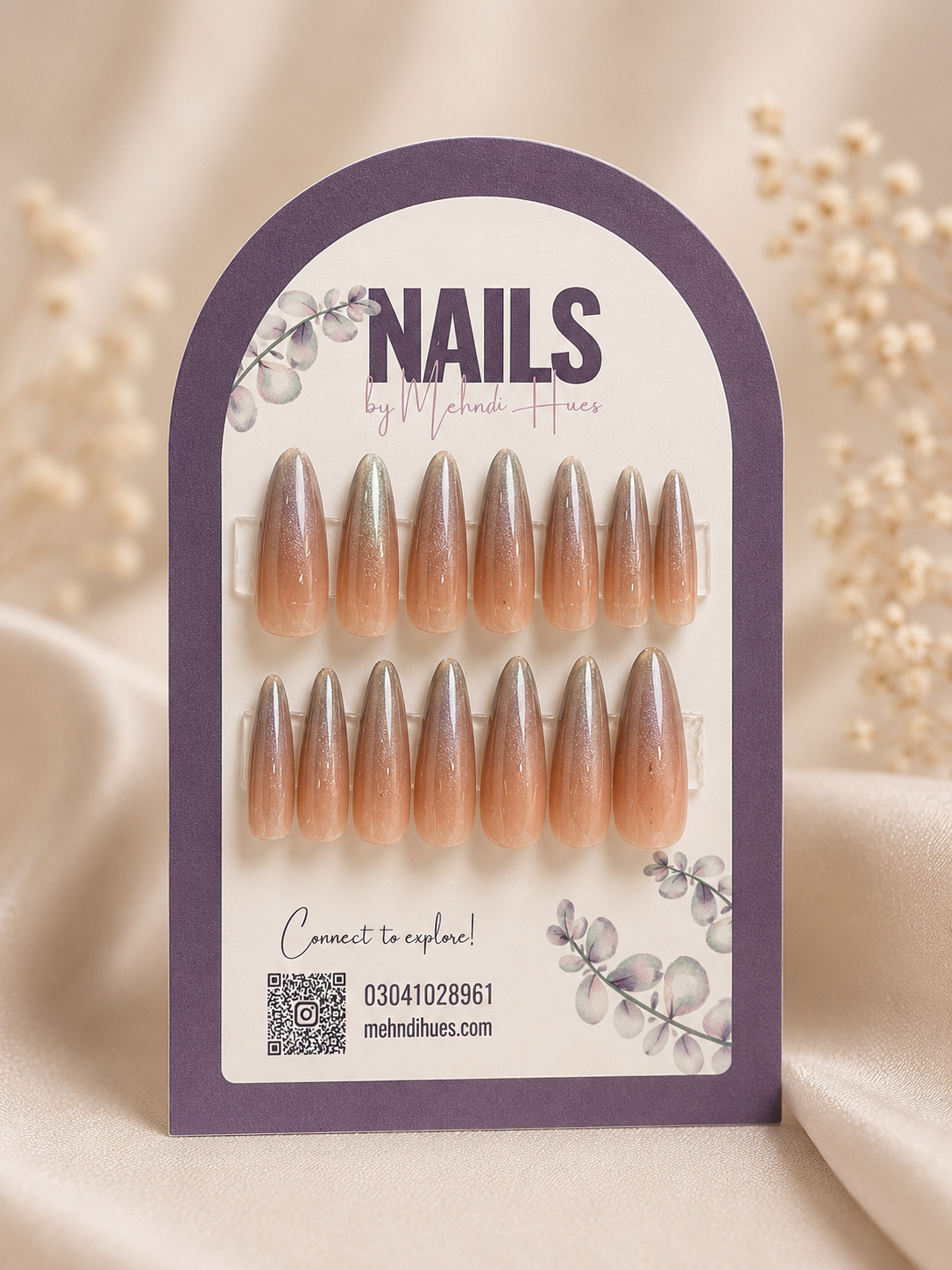 Peach Moonlight Press-on Nails NM-006
