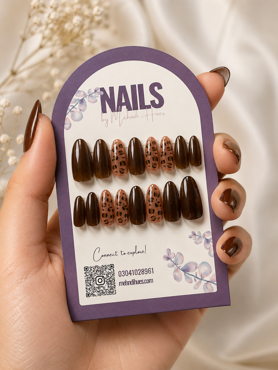 Cocoa Leopard Press-on Nails NM-009