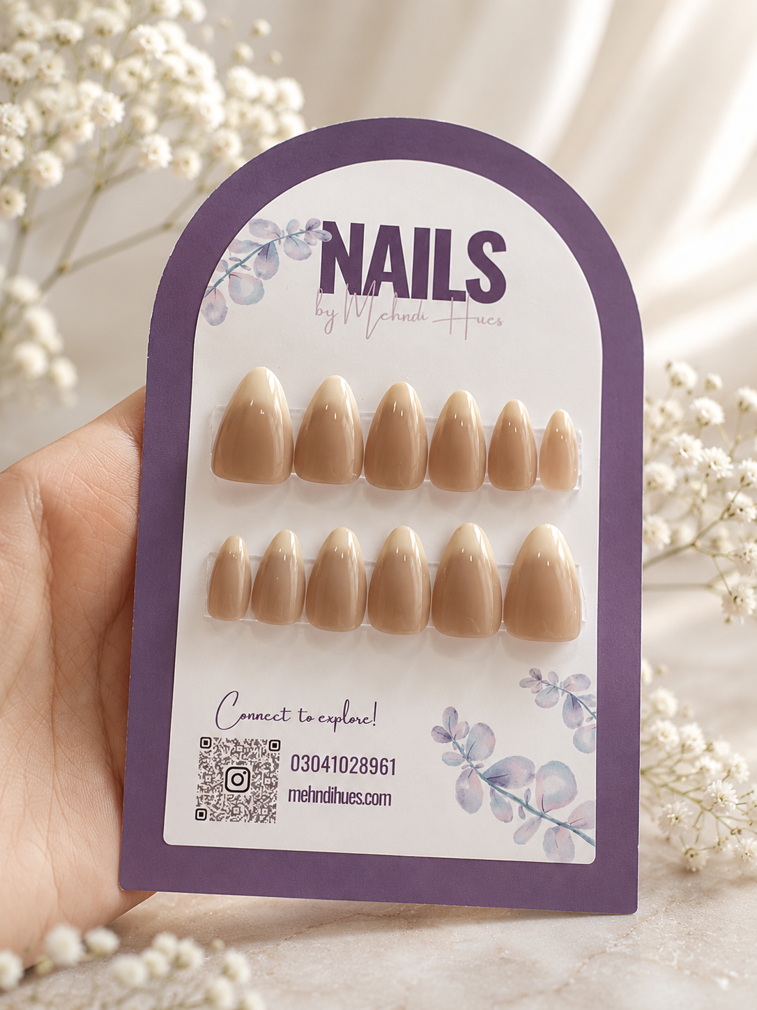 Champagne Nude French Press-on NM-008